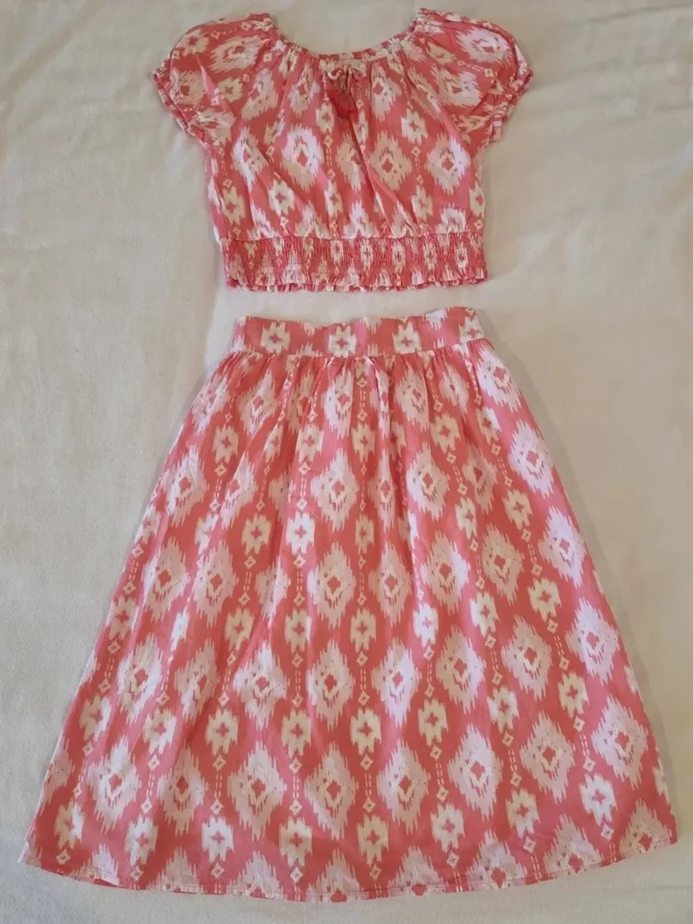 Haute Hippie Pink & Coral Elastic Waist Two-Piece Set